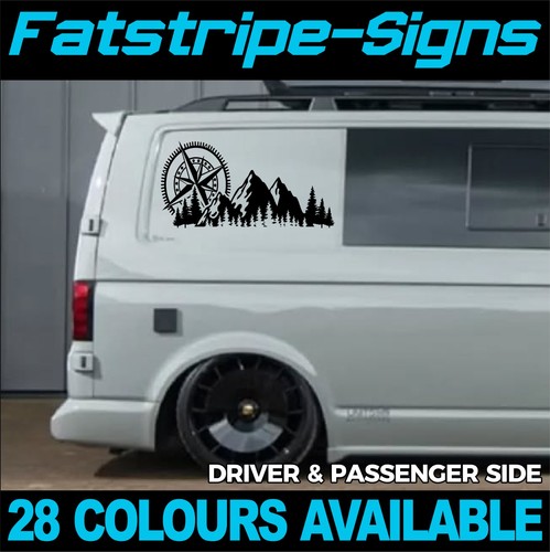 Compass mountain vinyl - mountain, decals