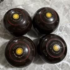 Taylor Rolph Co Wooden Lawn Bowls X4 Penshurst Bias 3 Size 5