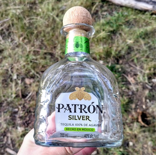 Patron empty tequila bottle - patron,