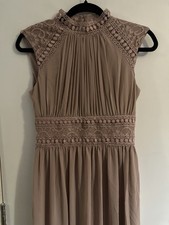 TFNC London Nude Lace & Chiffon Maxi Dress – New Without Tags – Size S