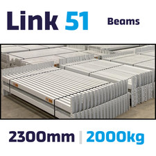 Link 51 Heavy Duty Pallet Racking Beams Warehouse Storage 2300mm 2000kg