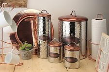 Copper Tea Coffee Sugar Jars