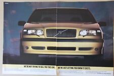 Original 1995 magazine advert VOLVO 850 T-5R yellow, front frame-ready wall-art 