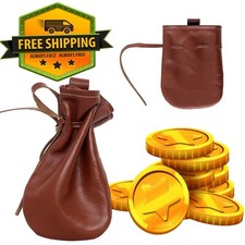 Real Leather Coin Drawstring