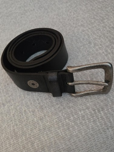 Men black leather belt with - men's,