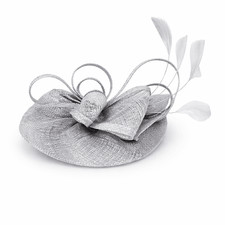 Silver sinamay and shiny