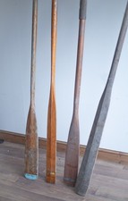 Vintage/Antique - Wooden Oars Paddles Solid Wood - Nautical Long Boat - Skulling