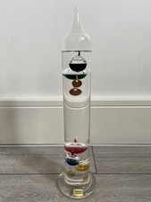 Handmade Galileo Thermometer 34cm – Colourful Glass Bulbs – Made in Germany
