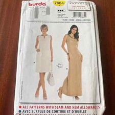 UNCUT BURDA 7664 DRESS Long Or