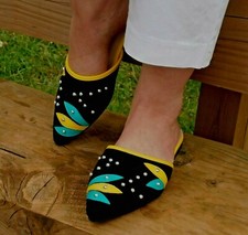 Womens Ladies Closed Toe Faux