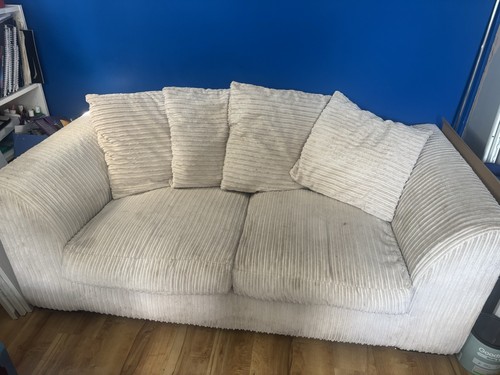 Beige striped fabric - fabric, seater