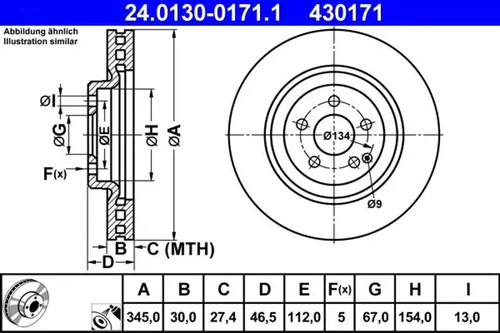Brake disc vented - 2x,