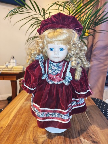 Vintage porcelain doll - doll, blonde
