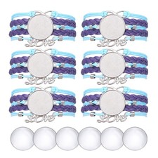 Bracelet Blanks for Jewelry Making 6pcs 25mm Blue-Purple