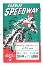 1952 Cardiff v St.Austell Speedway Programme (19/6/52)