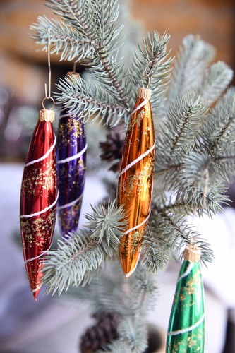 Set glass icicle drops - glass,