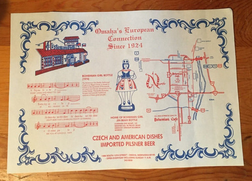 Bohemian cafe placemat omaha - bohemian,