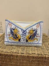 Raffaellesco Deruta Hand-Painted Ceramic Envelope Holder – Letterbox/Card/Napkin