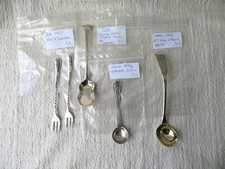 5 x ANTIQUE, SILVER, SALT