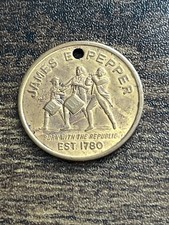 James E Pepper Whiskey Distillery Lexington Kentucky 1780 Bronze Token TB9156*