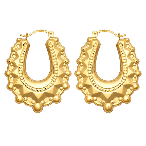9ct gold oval - 9ct, spike