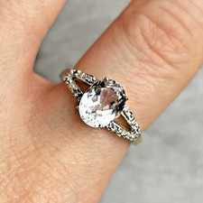 9 ct Gold Kunzite & Diamond