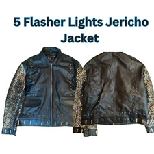 Men's 5 Flasher Chris Jericho Lights Leather Jacket