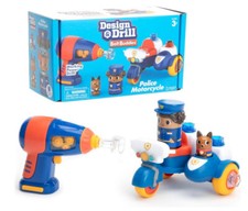 NEW OFFICIAL LEARNING DESIGN AND DRILL BOLT BUDDIES POLICE MOTORCYCLE DRILL TOY