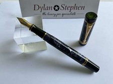 Parker Duofold International MK2 Blue Marbled fountain pen 18K medium gold nib