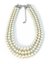 Womans Faux Pearl 3 Layer