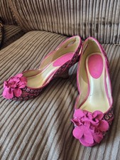 Lovely pink and purple patterned Ruby Shoo heeled shoes