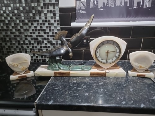Art deco mantle clock - art, french