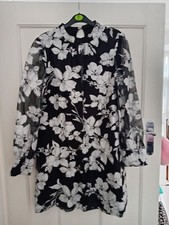 Coast Women's Black Floral Midi  Dress