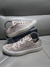 CONVERSE ALL STAR ROSE GOLD LEATHER TRAINERS LADIES UK 6 
