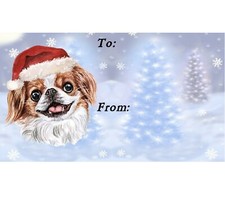 Japanese Chin Dog Christmas Labels by Starprint