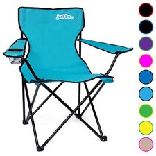 Folding Camping Chair Festival Garden Foldable Fold Up Seat Deck Blue just be...