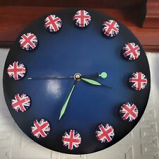 UNIQUE Metal Art Gift - Metal Bottle Top Clock Man Man Cave Gift Union Jack
