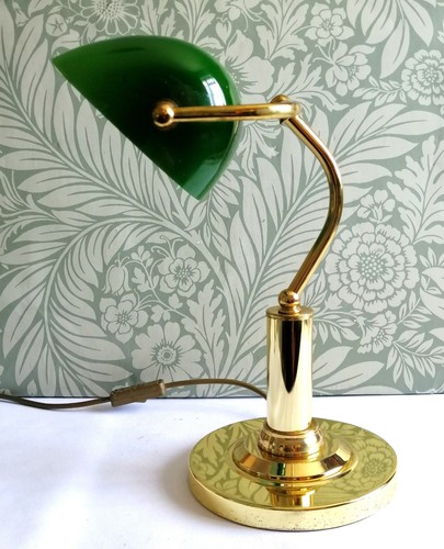 Vintage brass bankers lamp - vintage,