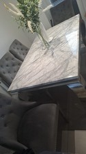 Marble Top Dining Table with 6