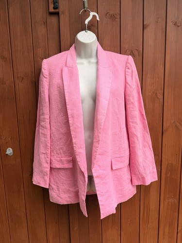 Zara pink linen jacket size - linen, m