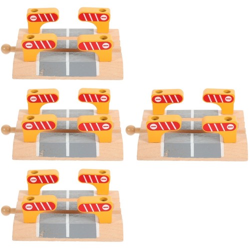 4pcs wooden railway - wooden, road