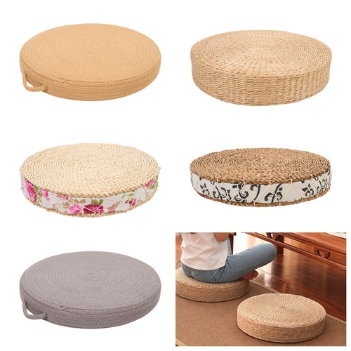 Round cotton linen floor - round,