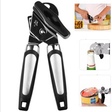 Tin Can Opener Heavy Duty Stainless Steel Cutter Easy Comfy Handle Grip Kitchen