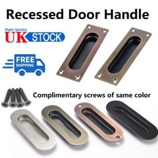 Recessed Door Handle Flush Pocket Hidden Door Knobs Cabinet Drawer Pull & Screws