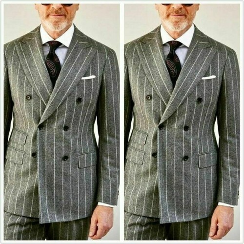 Business gray pinstripe - business, men's
