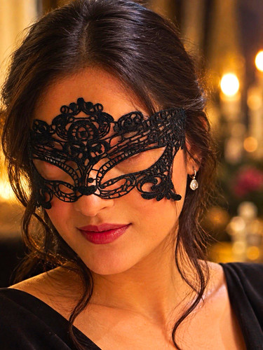 Black lace masquerade - black,