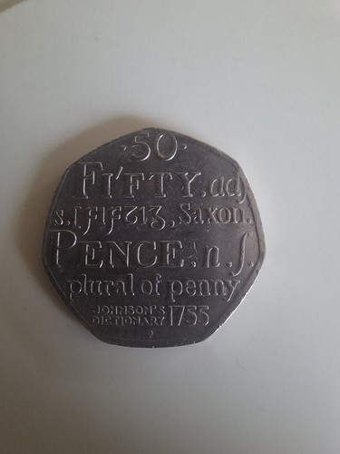 50p coin samuel johnson - samuel, johnson's