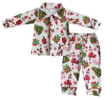 Boys Christmas Red White Pyjamas Elf On Shelf
