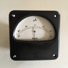 VINTAGE GEC MOVING COIL PANEL METER,  100µA, BIPOLAR  CENTRE ZERO, TESTED, VGC