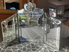 Pastimes Etched Decorative Victorian Style Dressing Table Mirror